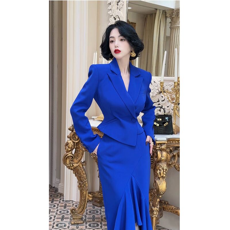 Lyxj【Liu Lan Ni Night】Limited Edition Designer Series Royal Blue Suit 13680