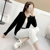 Spring Autumn Loaded Cardiovert Jacket Womens Thin Summer Long Sleeves 100 Hitch Air Conditioning Shirt Outsuit Womens Round Collar Temperament Sweaters