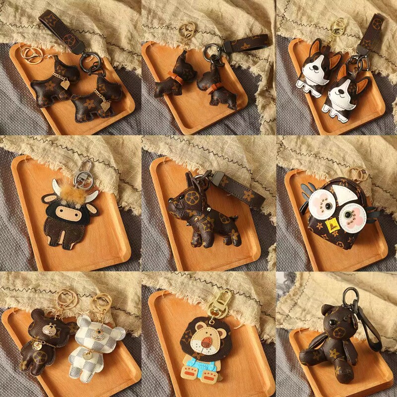 Suitable for Bag Pendants, French Bulldog and Cow Dolls, Second-Hand Unpacking Bag Lv Car Keychain Pendant, Presbyopic Bag Pendant