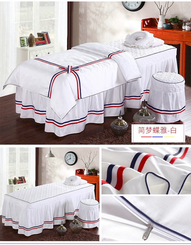 Hepu beauty bed cover bốn bộ màu đơn giản thẩm mỹ viện massage giường đơn giản bao gồm bốn bộ lõi bông mỏng phong cách châu Âu