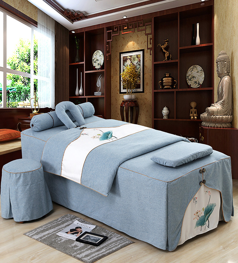 High-end beauty bed cover with four sets of upscale European-style beauty salon special bed Bedding Massage Physiotherapy Pushup Bed Cover