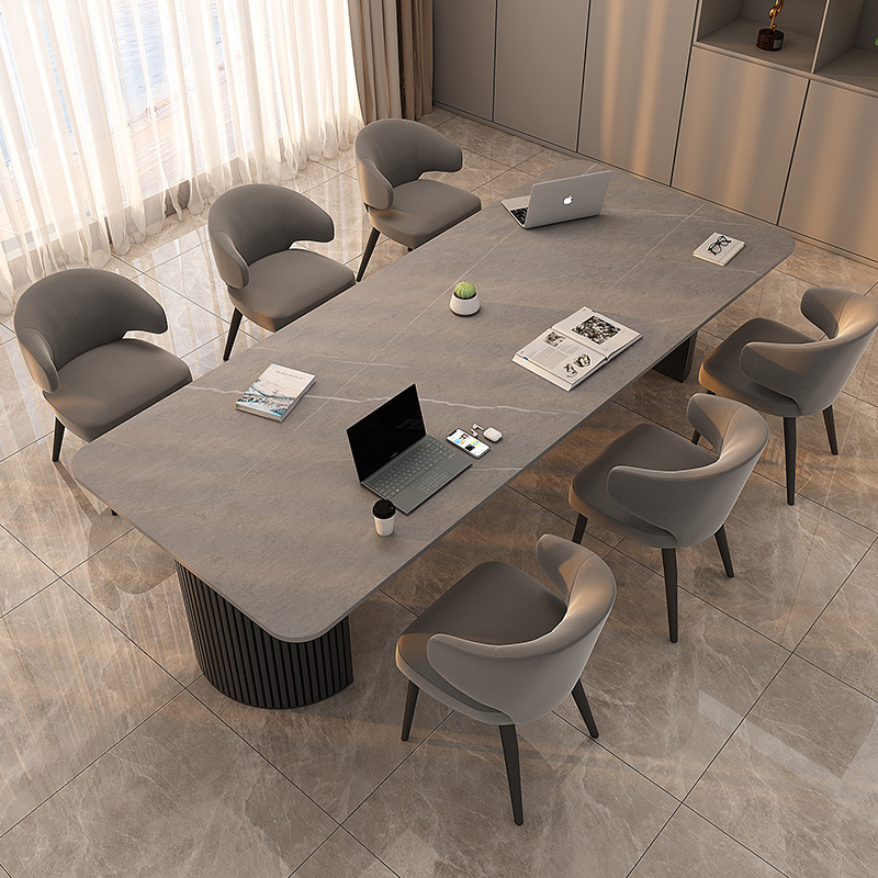 Large Slate Conference Table and Chair Combination Negotiation Long Table 2m Designer Workbench Business Reception Long Desk