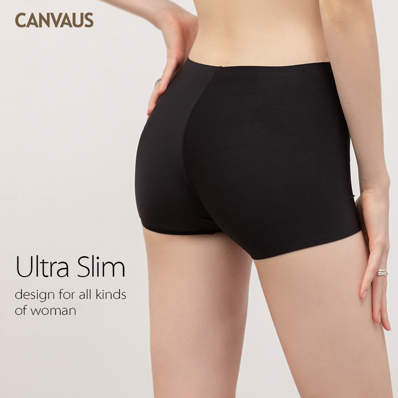 CANVAUS boxer briefs women's mid-waist white nude black ice silk anti-glare boxer pants seamless safety pants