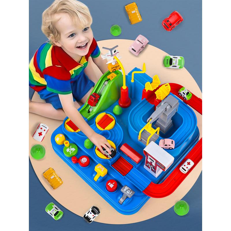 Children's car building parking lot railcar intellect Brain Shaking Sound Boy Toy Trespass Big Adventure 3-5 years 4