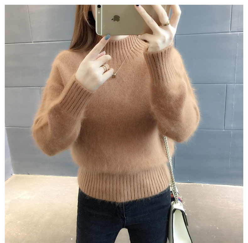 Áo len giả nước nhung lười gió dày áo len nữ ngắn đoạn mui trần thả lỏng áo - Đan Cardigan thoi trang cong so