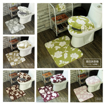 Plush warm toilet pad Three-piece thickened toilet cover cushion toilet seat cover U-shaped non-slip floor mat