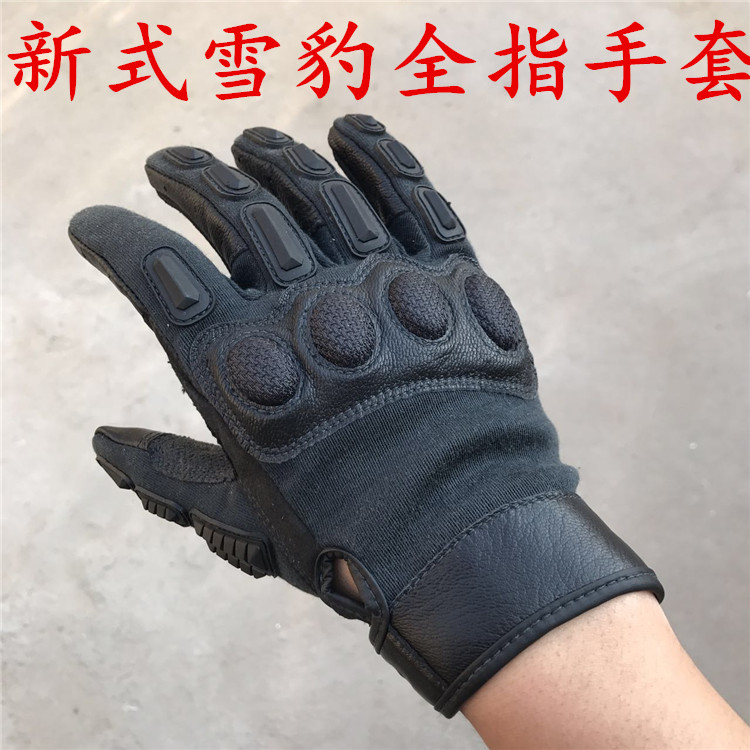 New aramid needle weaver and goat leather splicing black spring autummy winter full finger tactical gloves