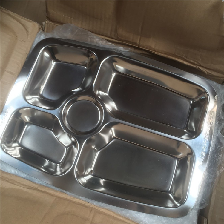 ZP Stainless Steel Fast Food Tray Student Canteen Outdoor picnic fast food tray Meal Tray