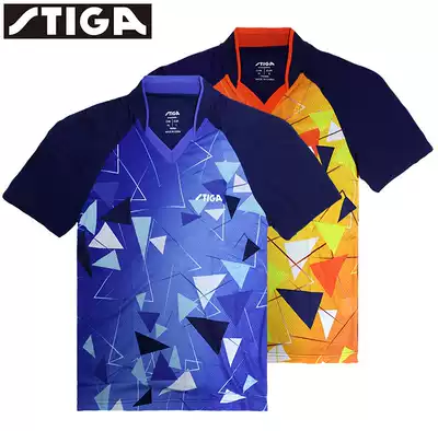 STIGA Stika table tennis suit men's and women's V-neck shirt STIKA short-sleeved T-shirt sports jersey competition training