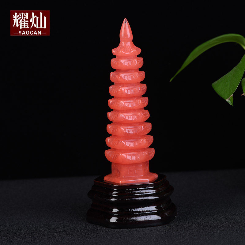 Bright red crystal Wenchang tower ornaments Zengwen puzzle business Wenyun Changsheng home decoration office auspicious ornaments