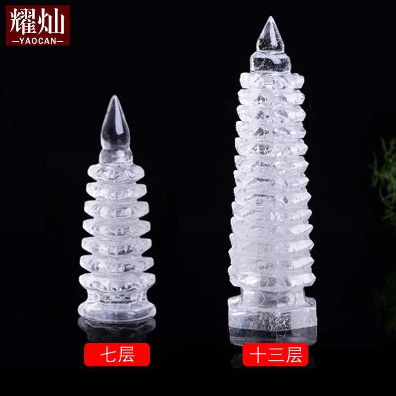 Dazzling white crystal 7 floors Wenchang Tower 13 floor desk book room office Home Swing Accessories Crafts Gift