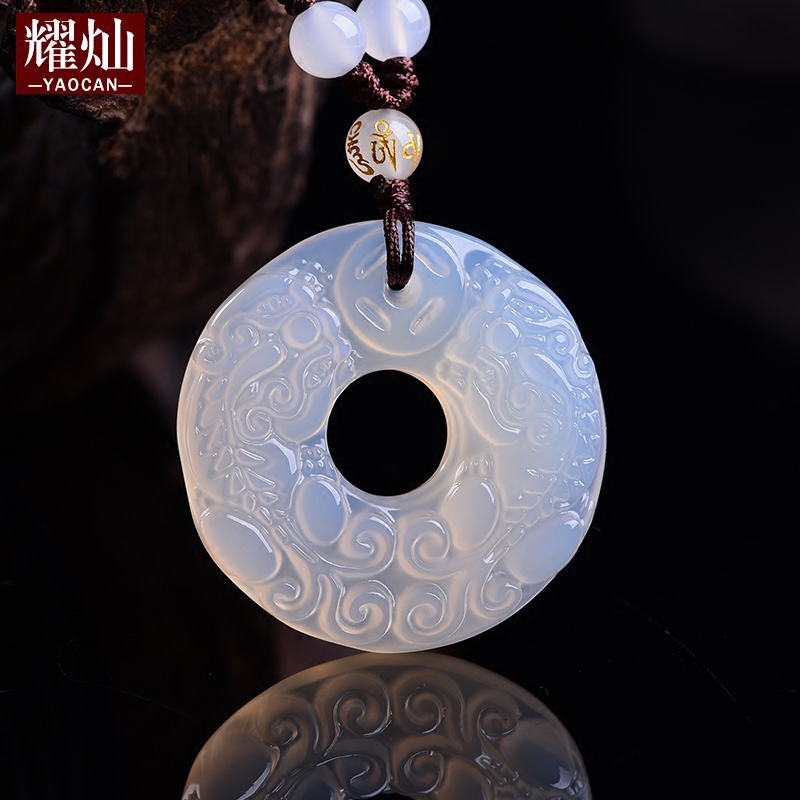 Yaocan crystal Pixiu pendant Japanese Yunhai Stone lucky transfer double ring male and female couple jewelry