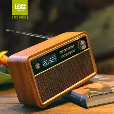 loci D29 Wood retro radio Bluetooth audio rechargeable card U disk elderly people listen to opera book review machine