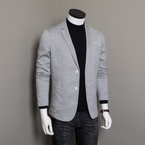 Linen suit mens spring and autumn light linen tencel mens casual small blazer single west top ruffian handsome