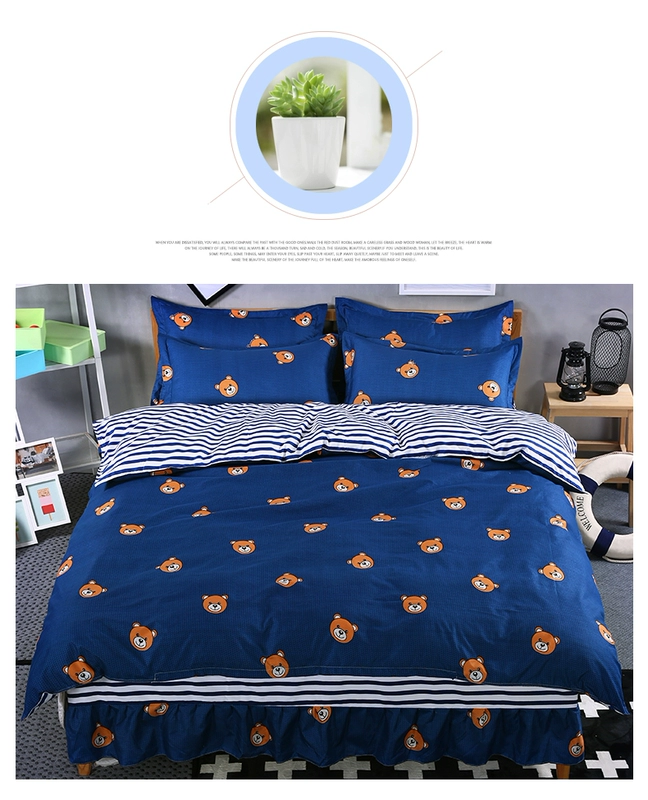 Moonman quilt cover đơn 150 200 220 ký túc xá đại học với 1.5 1.8 2 m m mui xe đôi