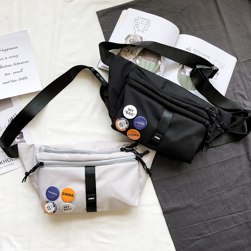 Messenger bag women's all-match ins chest bag couple men's simple waist bag Korean version of the student Oxford cloth shoulder bag small backpack