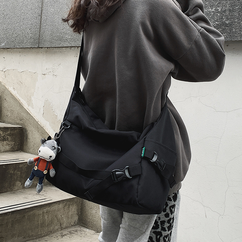Japanese-Style Crossbody Bag for Women, Large Capacity Backpack, Versatile Workwear Style, Student Shoulder Bag, Black Bag, Messenger Bag for Men