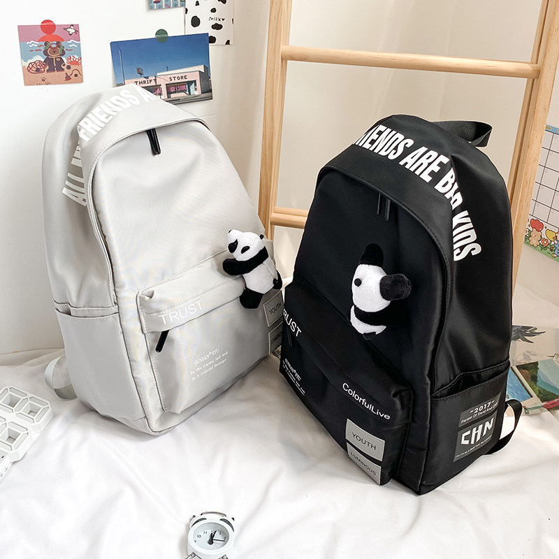 Backpack ins female tide Korean version campus junior high school student schoolbag fashion trend super hot large-capacity backpack male