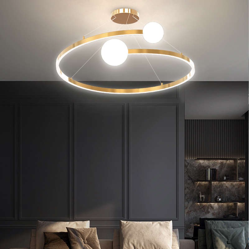 Milan Italian designer new chandelier ring girl bedroom shop light luxury Nordic simple modern minimalist