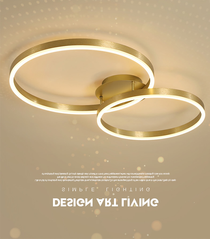Ring bedroom lighting golden new LED ceiling lamp living room lamps Nordic minimalist modern light luxury ceiling lamp