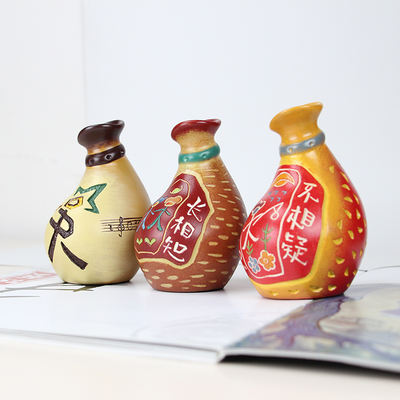 Auspicious and blessed tabletop ornaments, ceramic handicrafts, living room TV cabinet, antique display stand, wine cabinet, bookcase decorations
