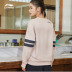 Li Ning Weiyi 2019 mùa xuân mới đích thực của phụ nữ lỏng lẻo áo thun cổ tròn không áo len thể thao AWDP054 - Thể thao lông cừu / jumper sweater áo Thể thao lông cừu / jumper