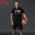 Áo thun nam Li Ning 2018 hè mới tay ngắn thoáng khí thể thao nửa tay áo rộng bóng xanh văn hóa áo thun bình thường áo thun thủy triều