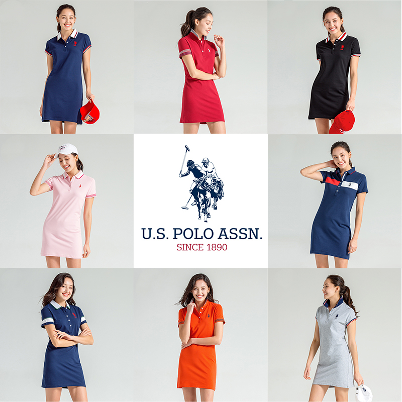 U.S. Polo Assn. 美国马球协会 2020年春季款 收腰显瘦长款POLO领T恤裙 天猫优惠券折后￥99包邮（￥169-70）多款可选