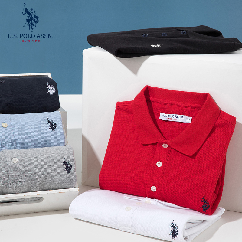 USPA short-sleeved t-shirt men's 2024 summer new lapel cotton Polo shirt men's casual tops loose summer wear