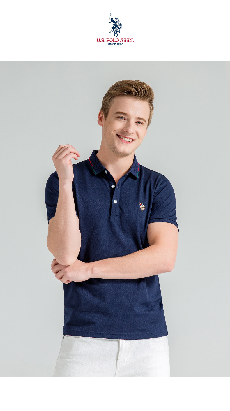 美国马球协会 男士珠地棉 休闲休闲Polo衫 25款可选 图1