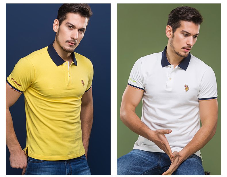 Mỹ POLO ASSN.polo áo sơ mi t-shirt nam ngắn tay ve áo xu hướng Paul nam mùa hè bông giản dị tự trồng trọt