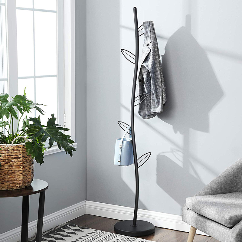 Chinese style hat rack leaves shape not to occupy space home Nordic ins wind mesh red light extravagant clothes hanger floor bedroom
