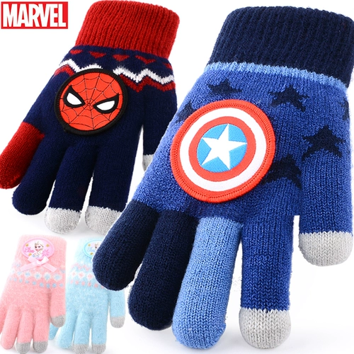 Дисней, детские мужские демисезонные флисовые перчатки для мальчиков