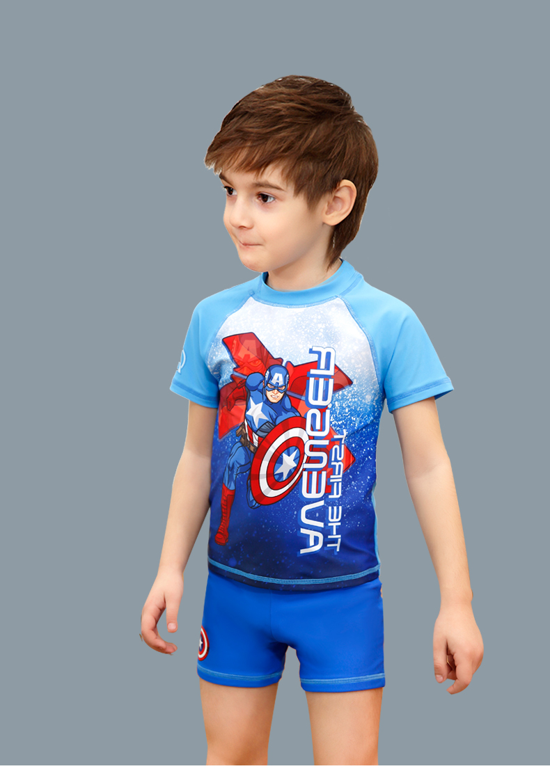 Disney Trẻ Em Áo Tắm Trai Chia Áo Tắm Captain America Surf Phù Hợp Với Marvel Boy Bãi Biển Phù Hợp Với Đồ Bơi