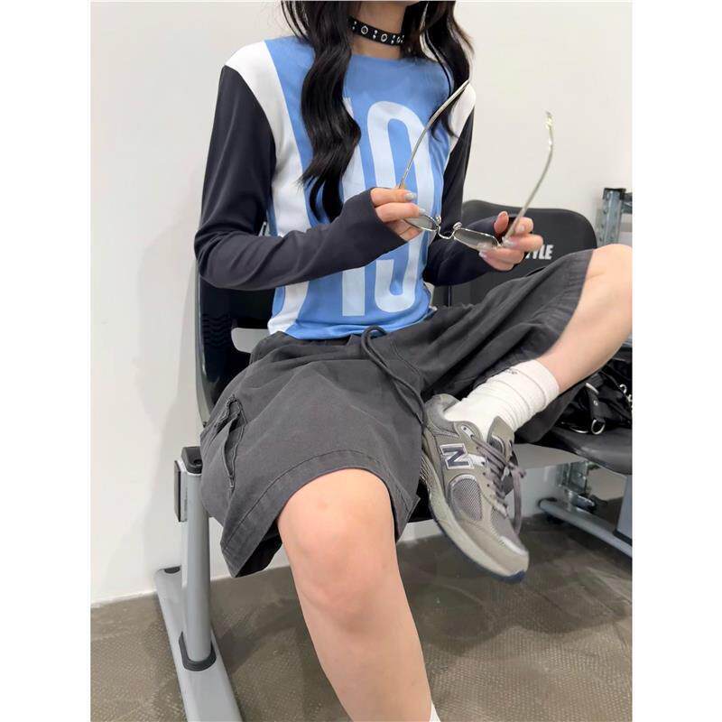 Hellotango "Nineteen Narratives" Spring/Summer Korean Retro Youthful Casual Slimming Raglan Sleeve T-Shirt 96828