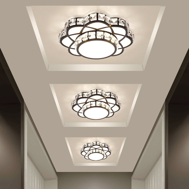 Creative led walkway light Corridor light Crystal light luxury entrance light Simple modern foyer balcony small downlight