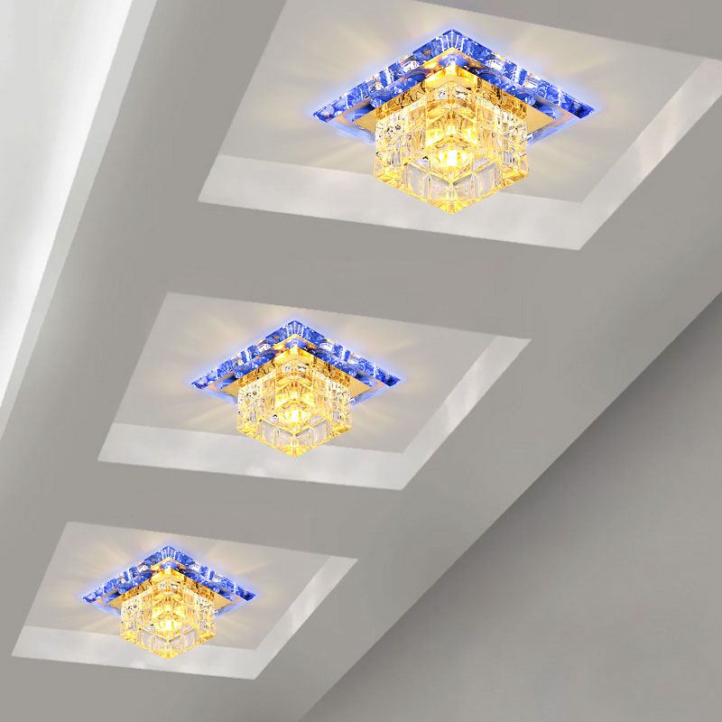 LED Crystal spot light Creative Down light Aisle light Corridor light Square entrance Crystal ceiling light Foyer light