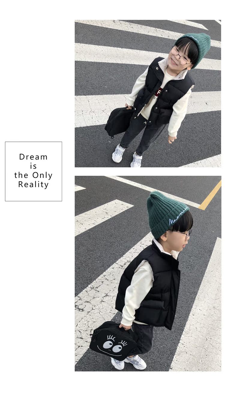 Áo vest cotton cho bé mùa thu ấm áp mùa đông và mùa đông trẻ em Hàn Quốc thời trang hoang dã tay áo cotton dày áo gile phao trẻ em