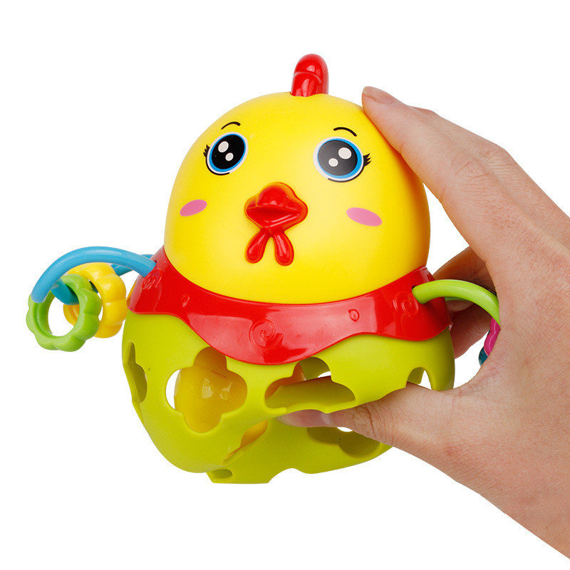 Baby teether soft rubber ball Animal chick hand grab ball Baby hand grab rattle ball Fitness soft rubber ball bell ball