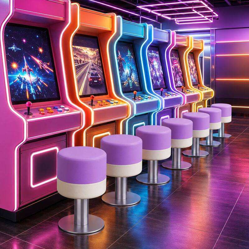 Electric Gaming Chair, Pinball Machine, Stool, Game Hall Chair with Backrest, Cabinet Bar Stool, Commercial Amusement Park High Stool Electric Gaming Chair, Pinball Machine, Stool, Game Hall Chair with Backrest, Cabinet Bar Stool, Commercial Amusement Park High Stool