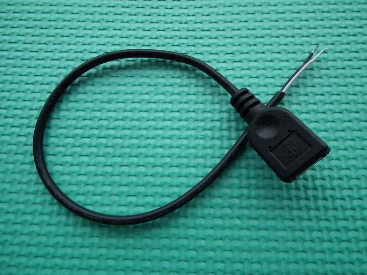 Premium USB single head line single mother head 30cm full copper two core only charged on-board line plus coarse DIY line