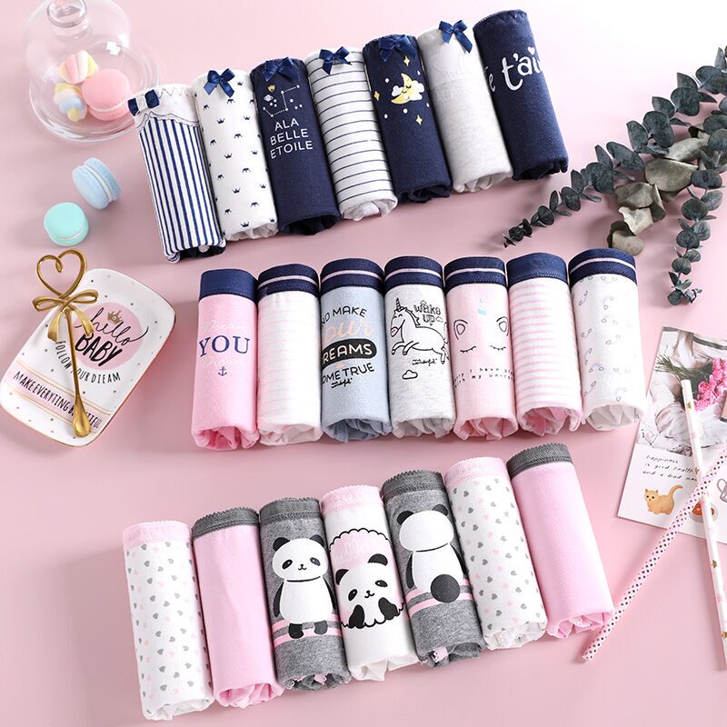 Women's Underwear Xinjiang Pure Cotton Low-Waist Sexy Lace Cute Girl Seamless Antibacterial Student Briefs