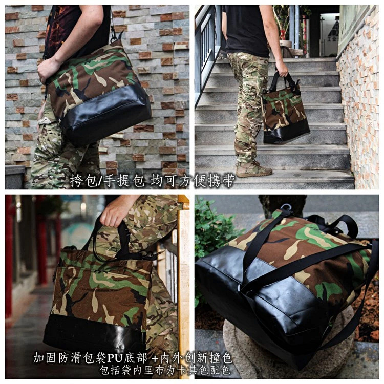 Hard Quite Locomotive Retro Diagonal Satchel Flight Safety Helmet Bag Hand Differential Bag 1000D Camouflate