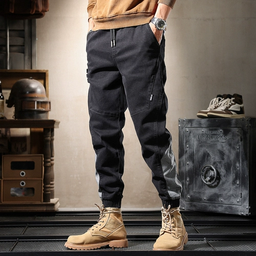 Демисезонные элитные джинсы, штаны, трендовые повседневные брюки, оверсайз, свободный крой, в американском стиле