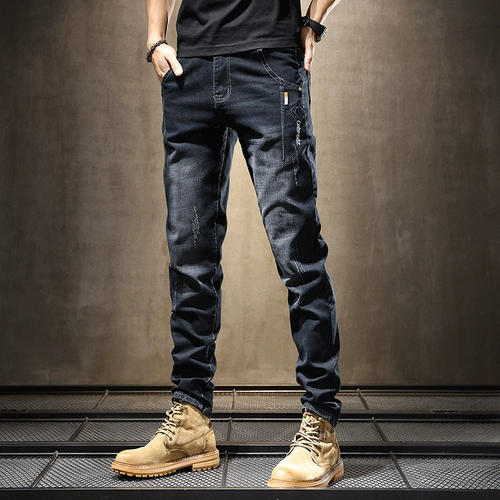 Эластичные элитные летние прямые свободные джинсы, штаны для отдыха, свободный прямой крой, облегающий крой