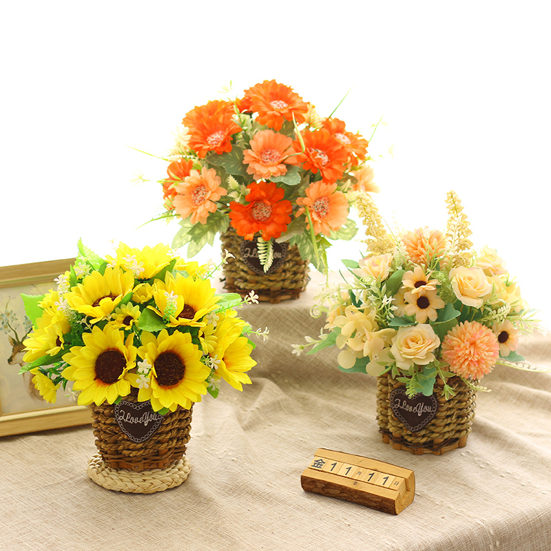 Small fresh simulation fake bouquet living room decoration decoration silk flower art dining table bedroom coffee table drying flowers