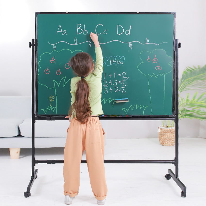 Chalkboard Bracket Whiteboard Writing Board Erasable Teaching Training Home Office Double Sided Vertical Magnetic Children Chalk Graffiti Vertical Large Blackboard Hanging Note School Classroom Mobile Commercial