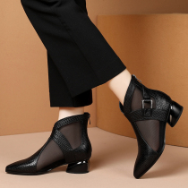 Serum heel boots hollow mesh boots 2022 new sandals female shoes Roma shoes