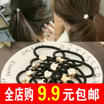 Rubber band Hairband cute female hairclip Korean Xiaoqing new simple personality adult thick durable black