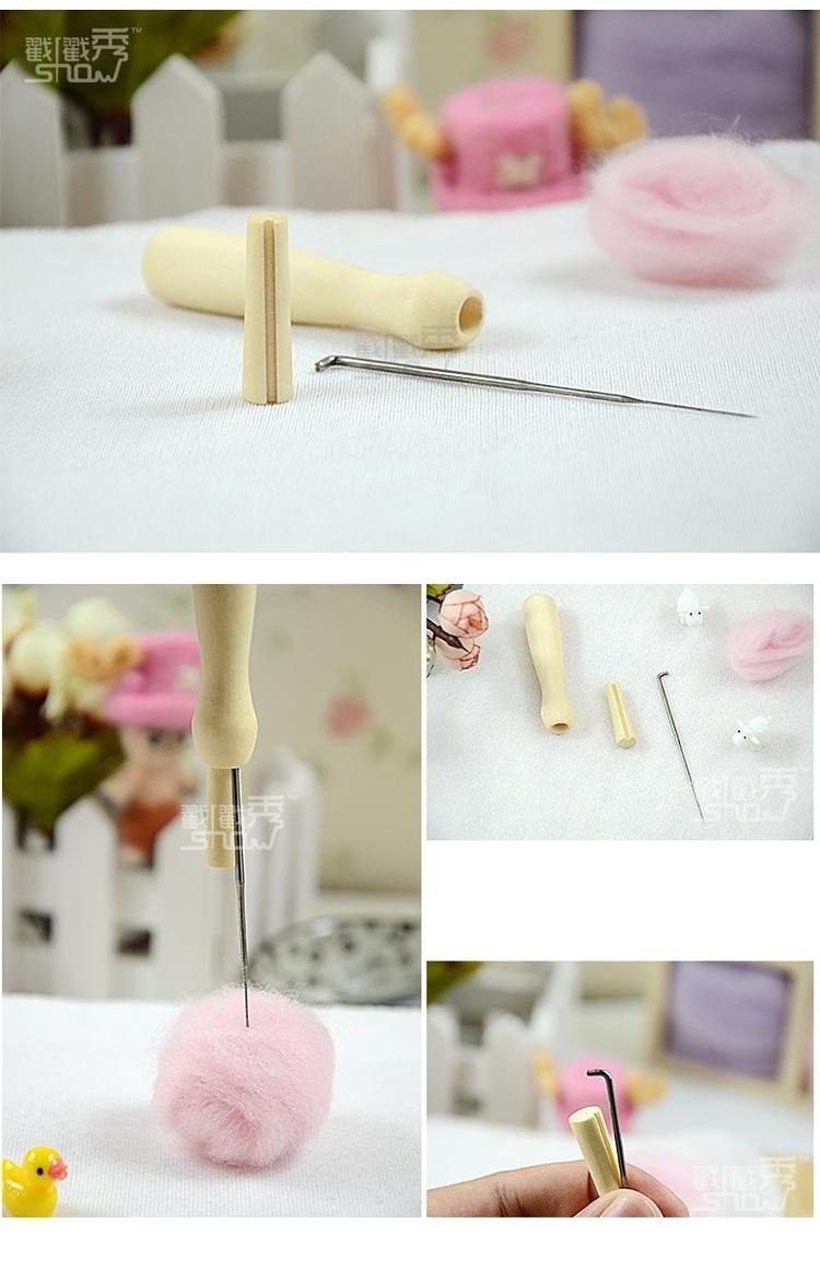 Hiện chọc chọc vui vẻ handmade len cảm thấy công cụ làm Tự làm bằng gỗ xử lý kim chọc một cây kim có thể thay thế nhóm kim đơn - Công cụ & vật liệu may DIY nút áo kim loại